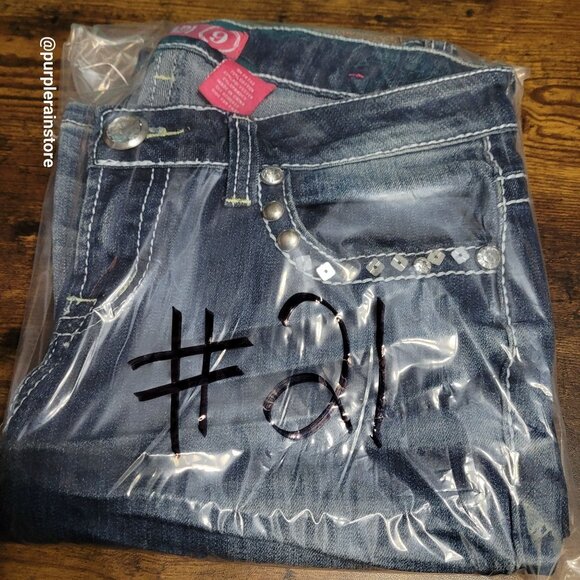 Vtg Zanadi Jeans Size 9 Bootcut Low Rise Embellished Button Flap Western Y2K - Picture 13 of 13